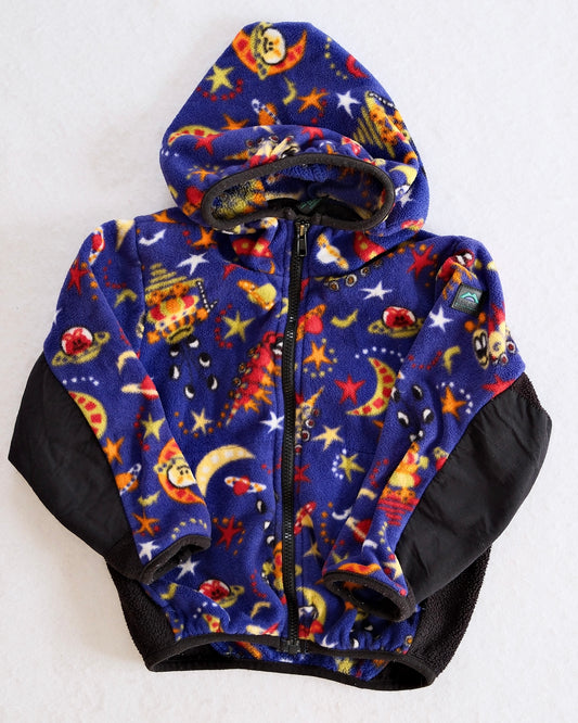 Vintage Molehill Mountain Space Print Fleece Hooded Jacket Toddler Coat: 4/5T