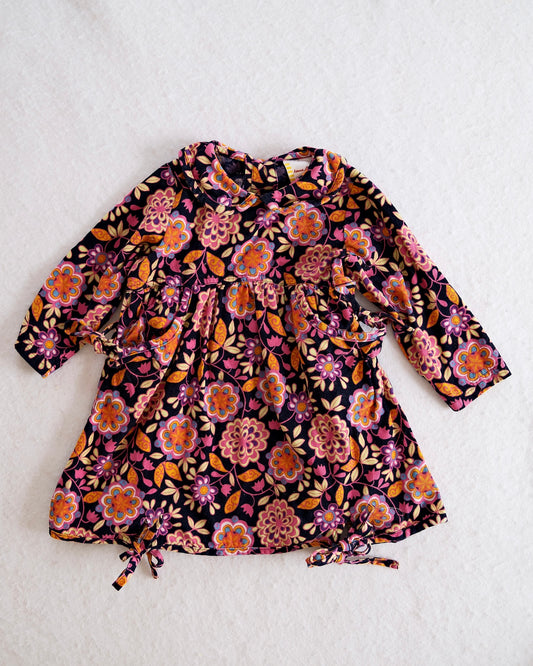 Vintage Hanna Andersson Floral Corduroy Toddler Dress: 2T