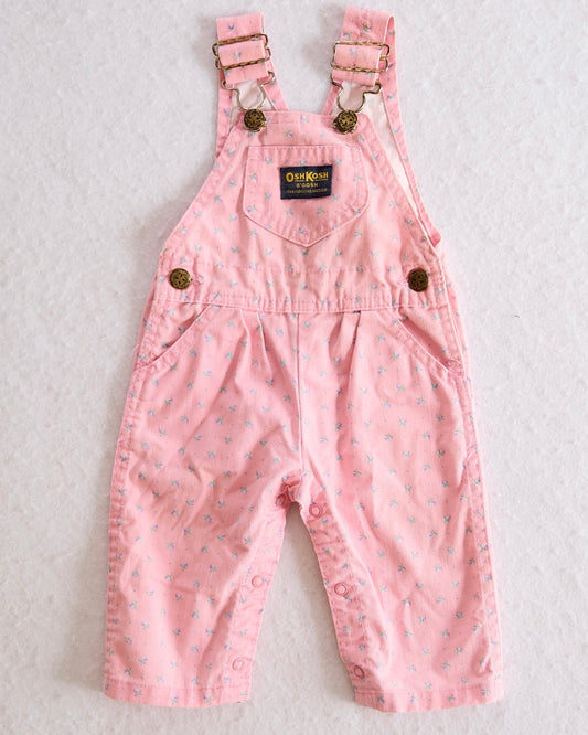 Vintage OshKosh B’Gosh Pink Floral Baby Overalls: 6/9m