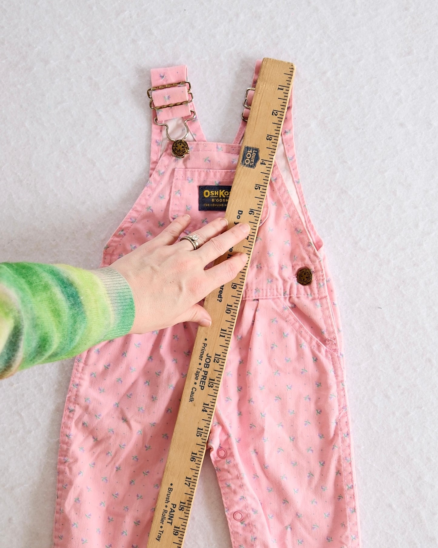 Vintage OshKosh B’Gosh Pink Floral Baby Overalls: 6/9m