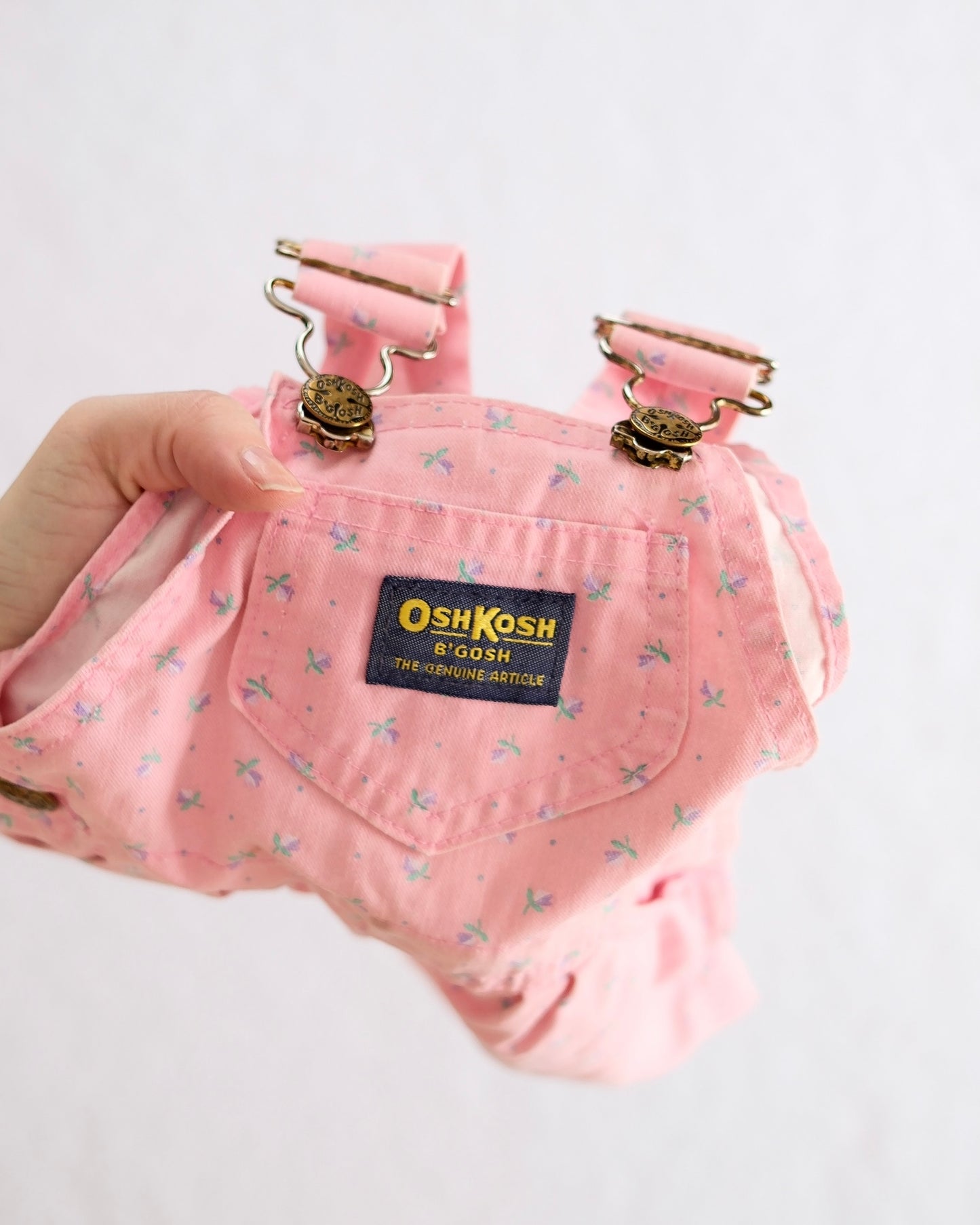 Vintage OshKosh B’Gosh Pink Floral Baby Overalls: 6/9m