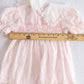 Vintage Polly Flinders Pink Dot Smocked Girls Dress: 6