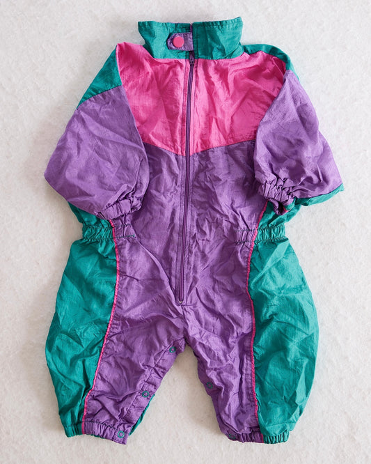 Vintage Cuties by Judy Colorblock Nylon Windbreaker Romper: 18m