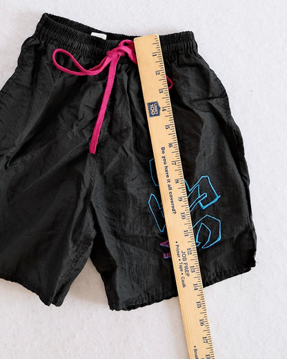 Vintage Umbro Black Nylon Soccer Shorts: Youth Medium - Yellow Clover Vintage Kids Clothes