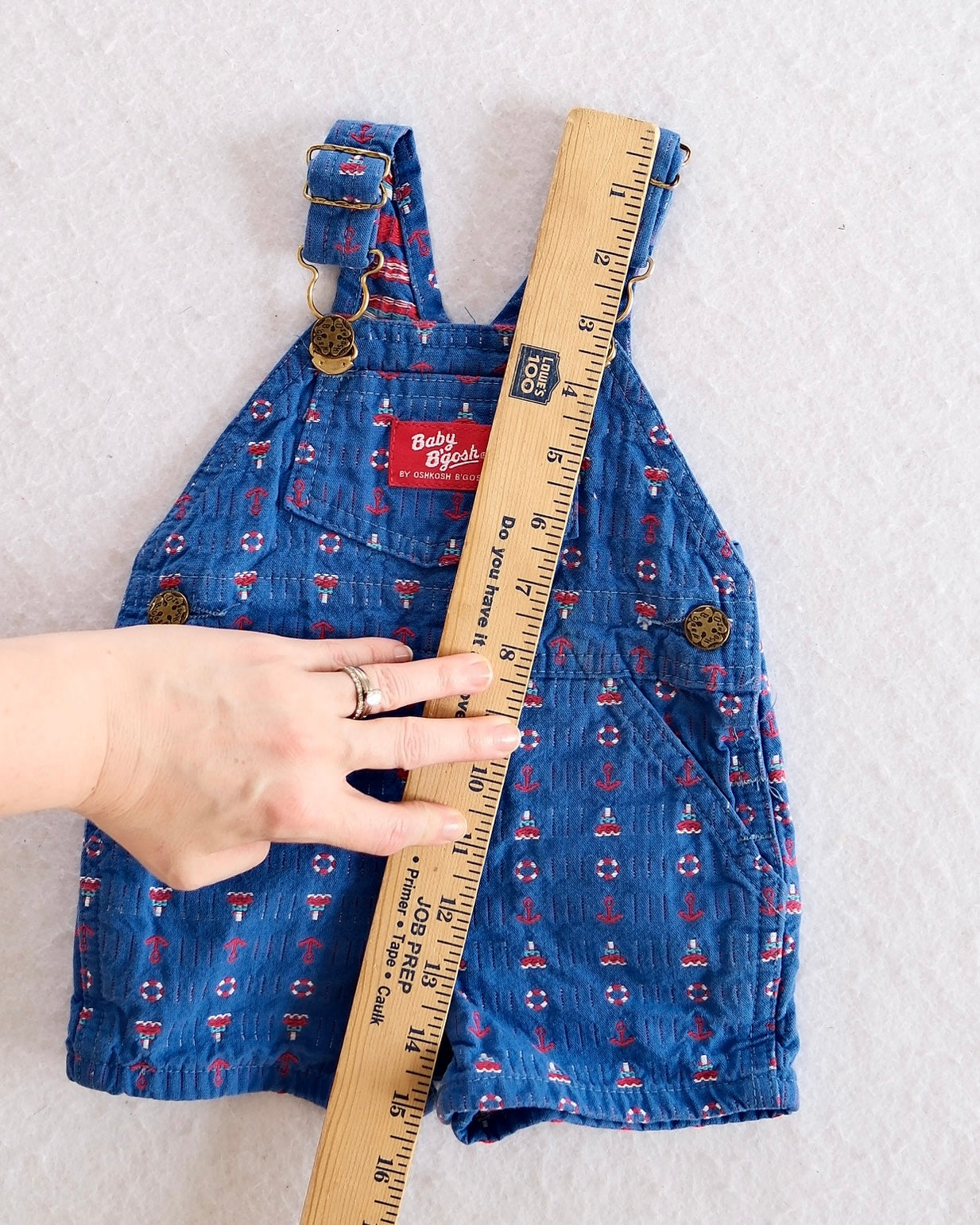 Vintage OshKosh B’gosh Blue Nautical Print Shortalls: 6m