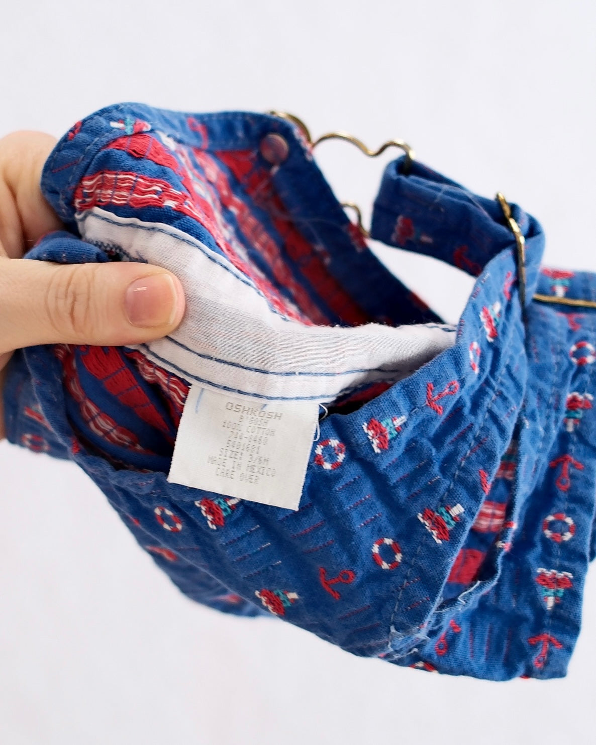 Vintage OshKosh B’gosh Blue Nautical Print Shortalls: 6m