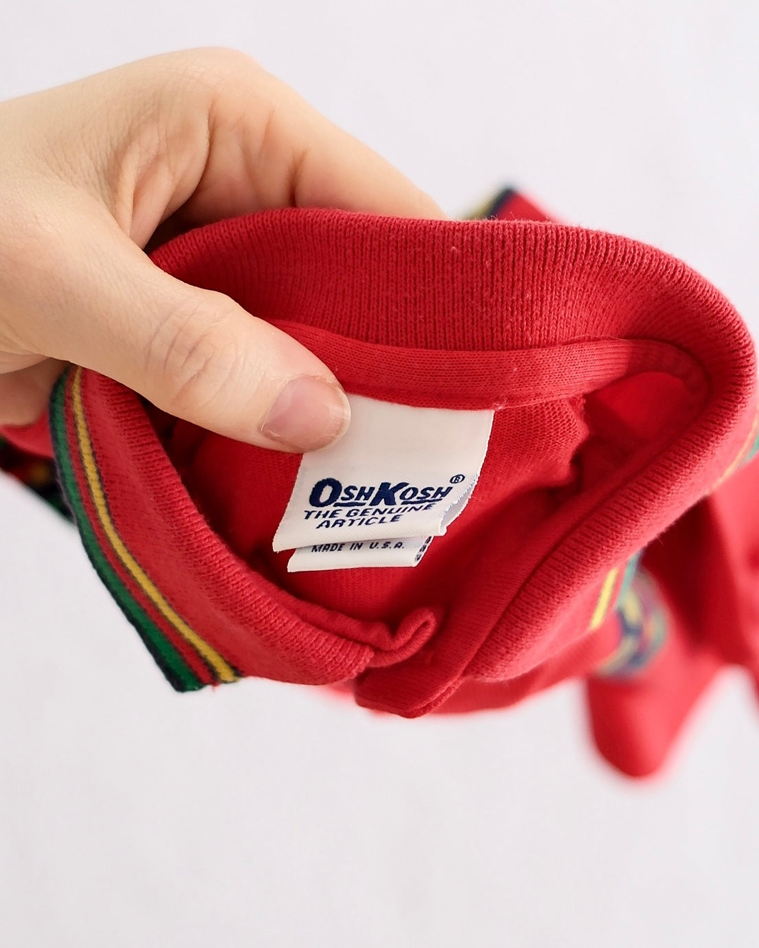 Vintage OshKosh Red Car Print Long Sleeve Toddler Polo Shirt: 4T