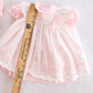 Vintage CI Castro Pink Eyelet Baby Dress Set with Bloomers: 6m