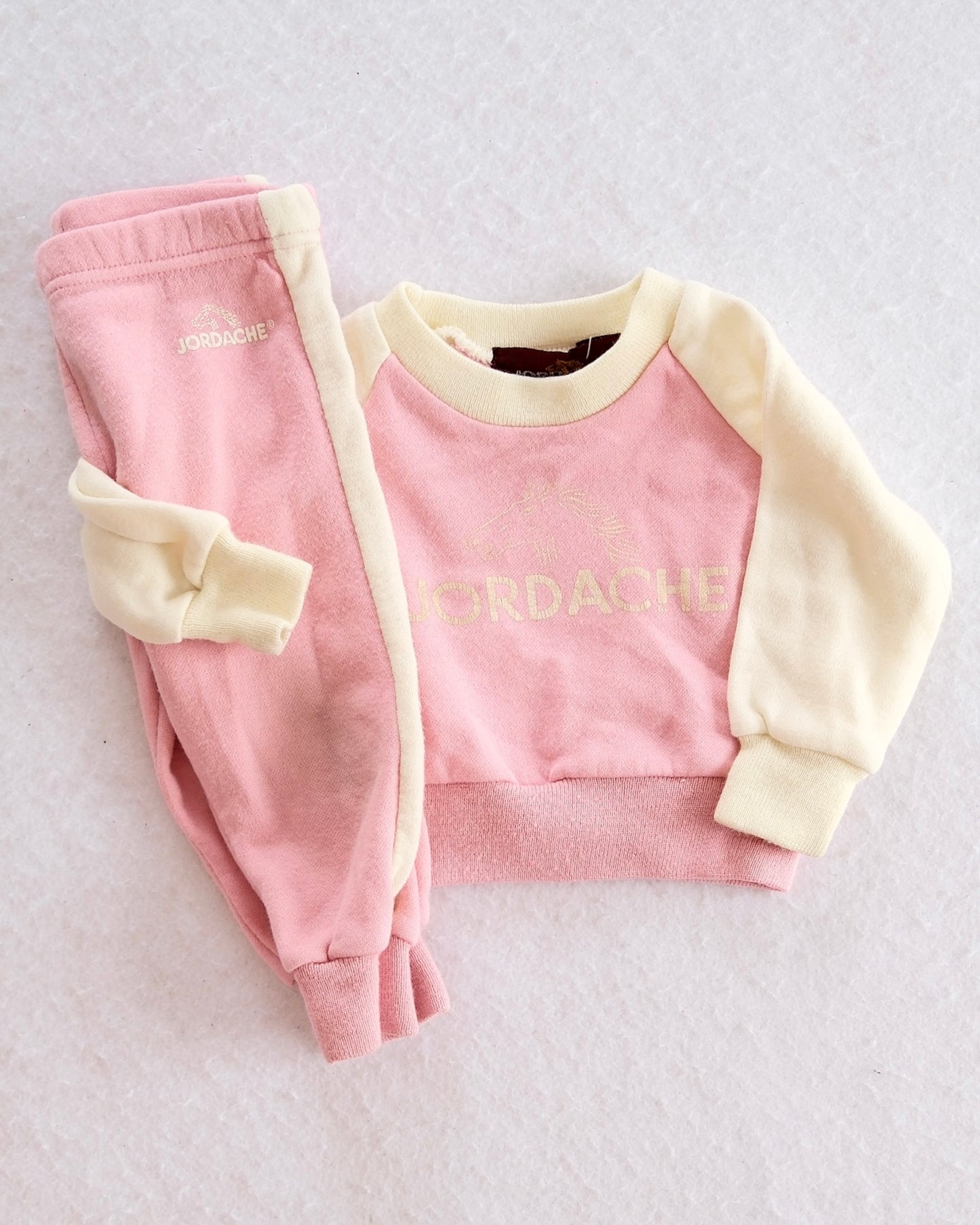 Vintage Jordache Pink Toddler Sweatshirt Set: 12/18m