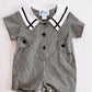 Heriloom Monday’s Child Black Gingham Baby Romper: 3M