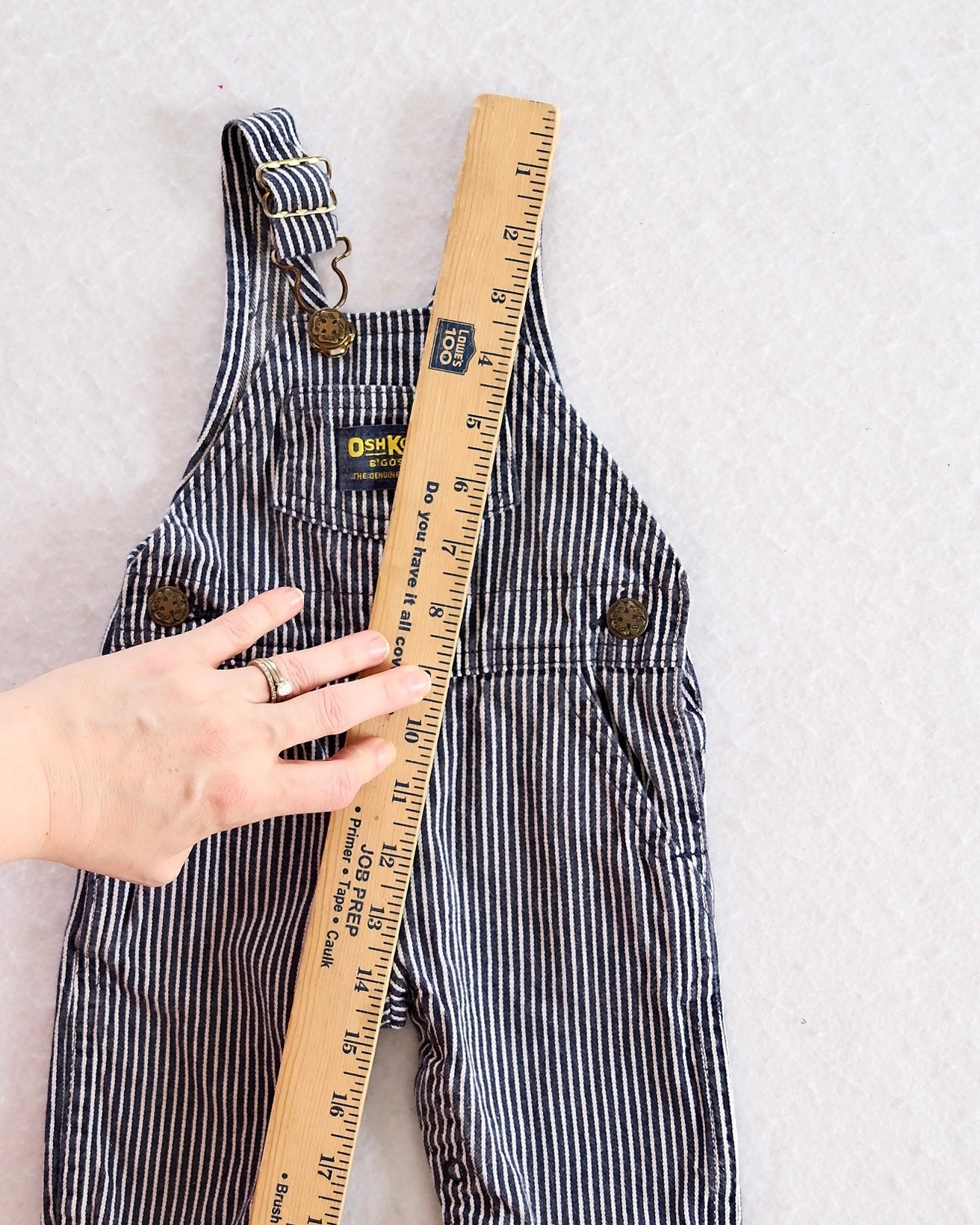 Vintage OshKosh B’gosh Navy & White Stripe Overalls: 3/6m