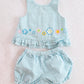 Y2K Cuddle Bear Light Blue Gingham Short Set: 6m+