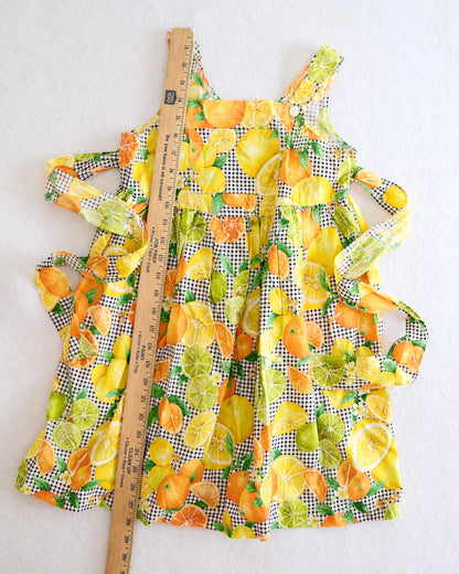 Vintage Sostanza Kids Citrus Print Bee Dress: 10y