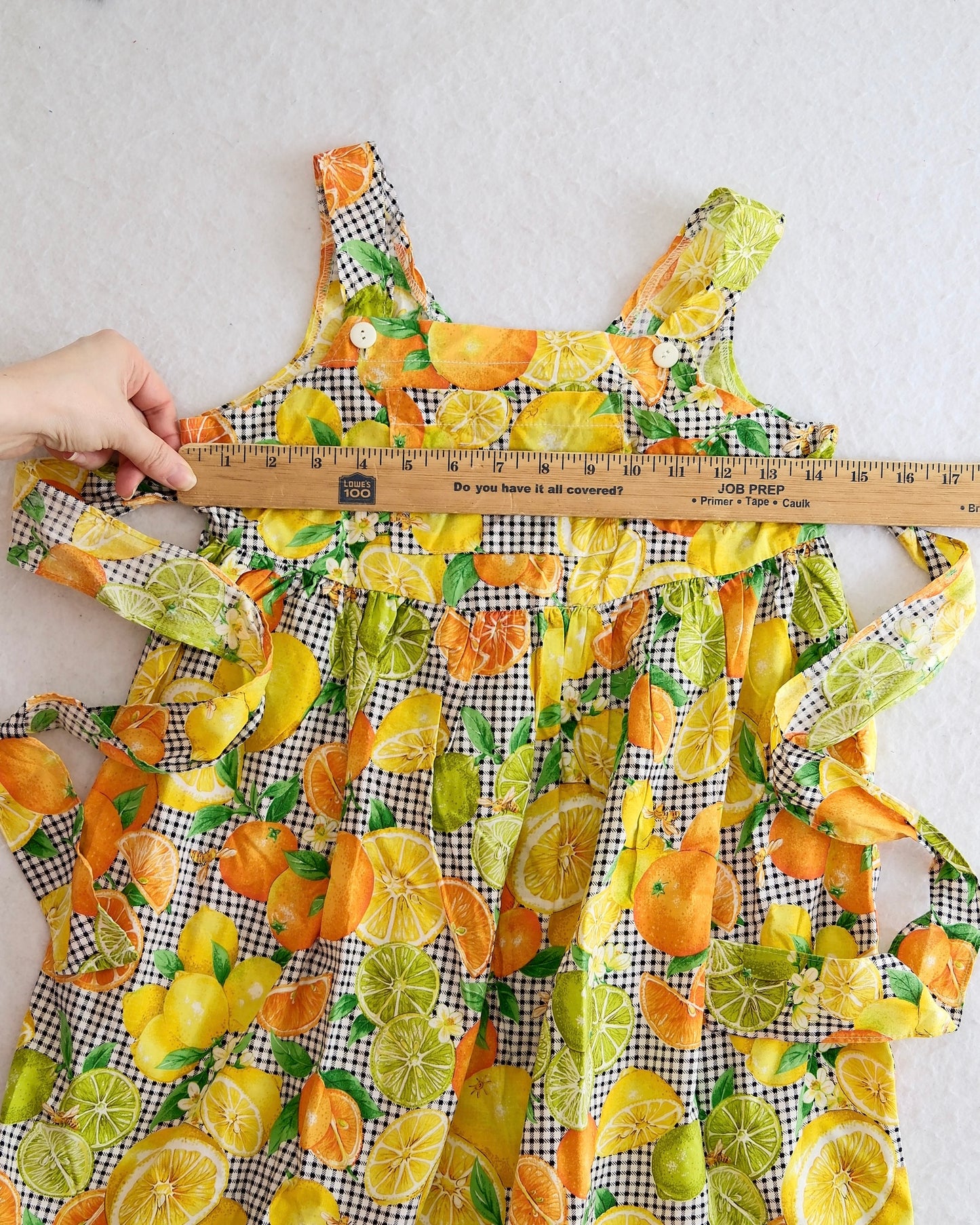Vintage Sostanza Kids Citrus Print Bee Dress: 10y