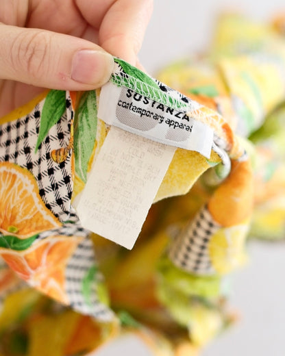 Vintage Sostanza Kids Citrus Print Bee Dress: 10y