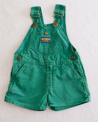 Vintage 80s OshKosh B'Gosh Toddler Green Shortalls: 2T/18m fit