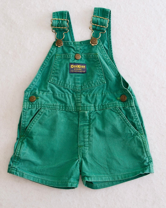 Vintage 80s OshKosh B'Gosh Toddler Green Shortalls: 2T/18m fit