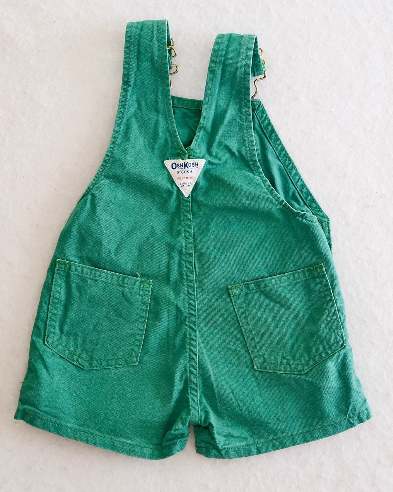 Vintage 80s OshKosh B'Gosh Toddler Green Shortalls: 2T/18m fit