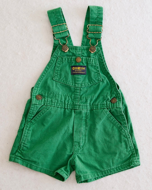 Vintage OshKosh B'Gosh 90s Toddler Green Shortalls: Size 2T