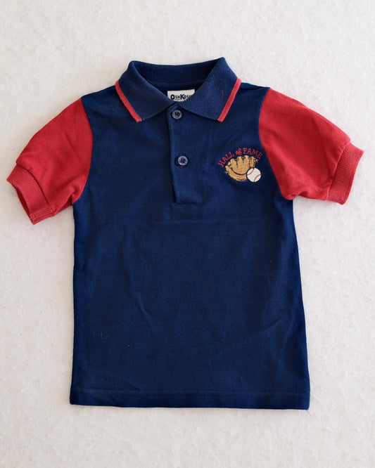 Vintage OshKosh B'Gosh Toddler Baseball Polo Shirt: Size 2T/fit 4T