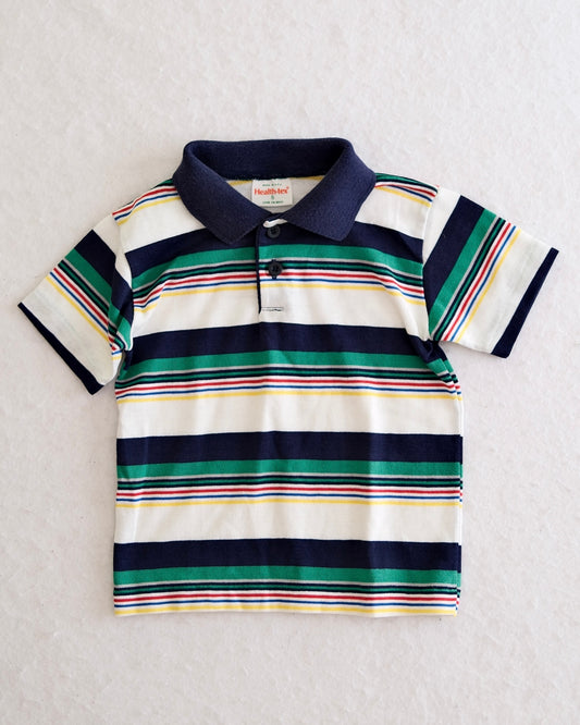 Vintage Healthtex Kids Striped Polo Shirt: Size 5/4T fit