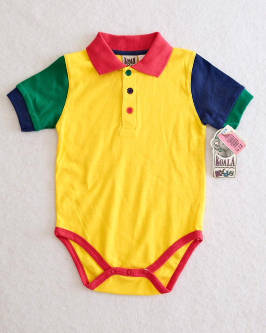Vintage Koala Kids Baby Color Block Polo Bodysuit: Size 24m