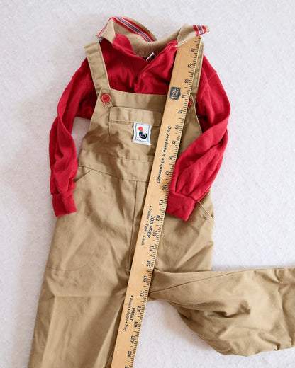 Vintage Mallard Duck Patch Romper and Polo Set: 3T - Yellow Clover Vintage Kids Clothes