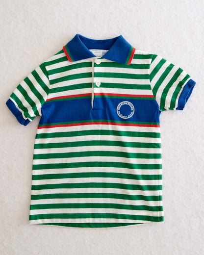 Vintage OshKosh B'Gosh Kids Blue and Green Stripe Polo: Size 5