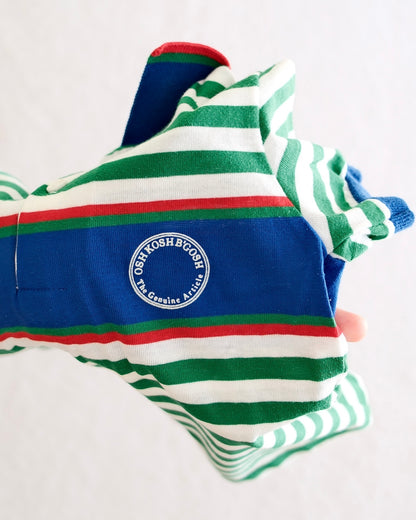 Vintage OshKosh B'Gosh Kids Blue and Green Stripe Polo: Size 5