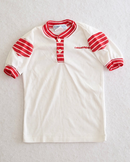 Vintage OshKosh B'Gosh Kids White and Red Stripe Henley Shirt: Size 5