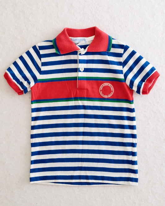 Vintage OshKosh B'Gosh Kids Blue and Red Stripe Polo: Size 5/4T fit
