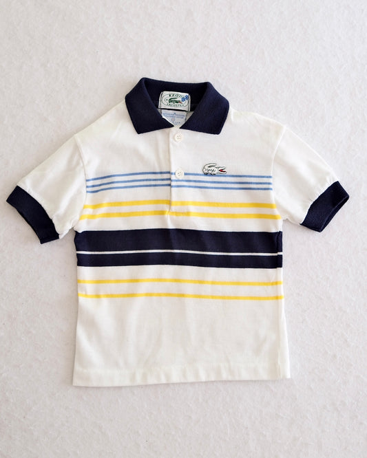 Vintage Izod Lacoste Kids White Stripe Polo: Size 5