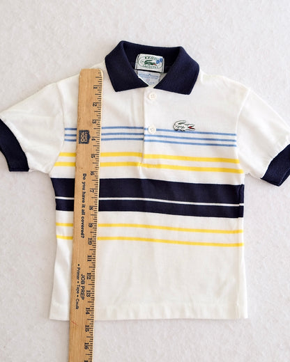 Vintage Izod Lacoste Kids White Stripe Polo: Size 5