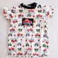 Vintage Small Steps Traffic Jam Car Print Romper: 12m?