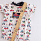 Vintage Small Steps Traffic Jam Car Print Romper: 12m?