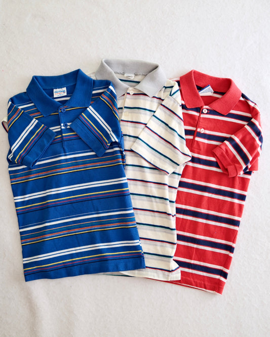 Vintage Kids Striped Polo Shirt Bundle: Size 10/12