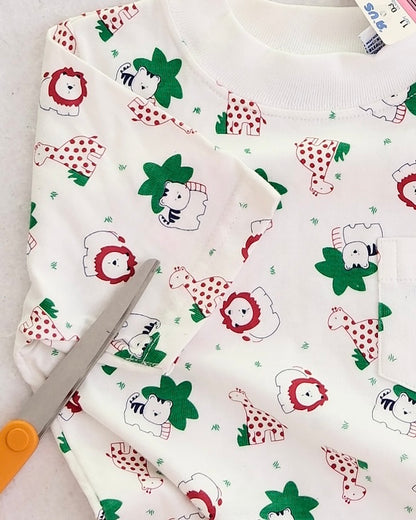 Vintage Miniwear Baby Safari Animal Bodysuit: Size 24 Months