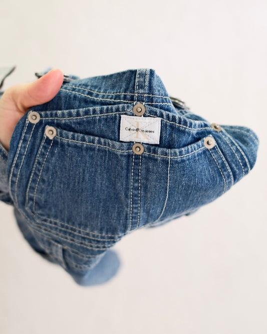 Vintage Calvin Klein Kids Denim Short Overalls: Size M/8y?