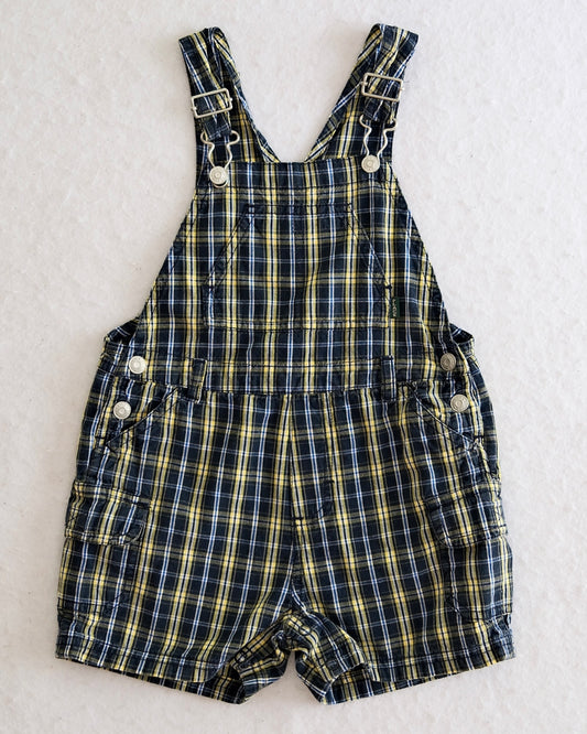 Vintage The Children's Place Baby Plaid Short Overalls: Size 18 Months