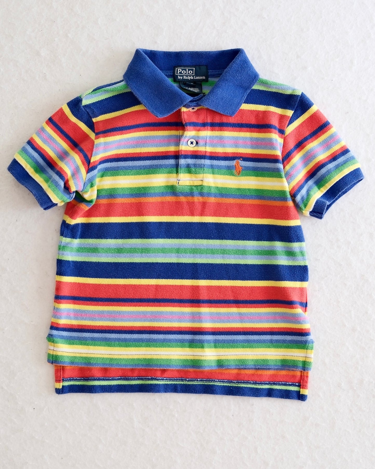 Y2K Polo Ralph Lauren Toddler Multicolor Stripe Short Sleeve Polo Shirt: Size 2T