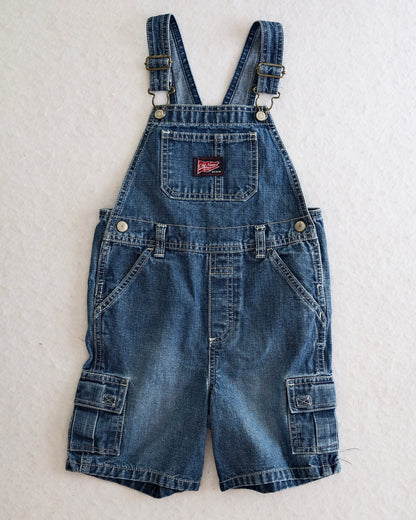 Y2K Old Navy Kids Denim Cargo Short Overalls: Size 5T