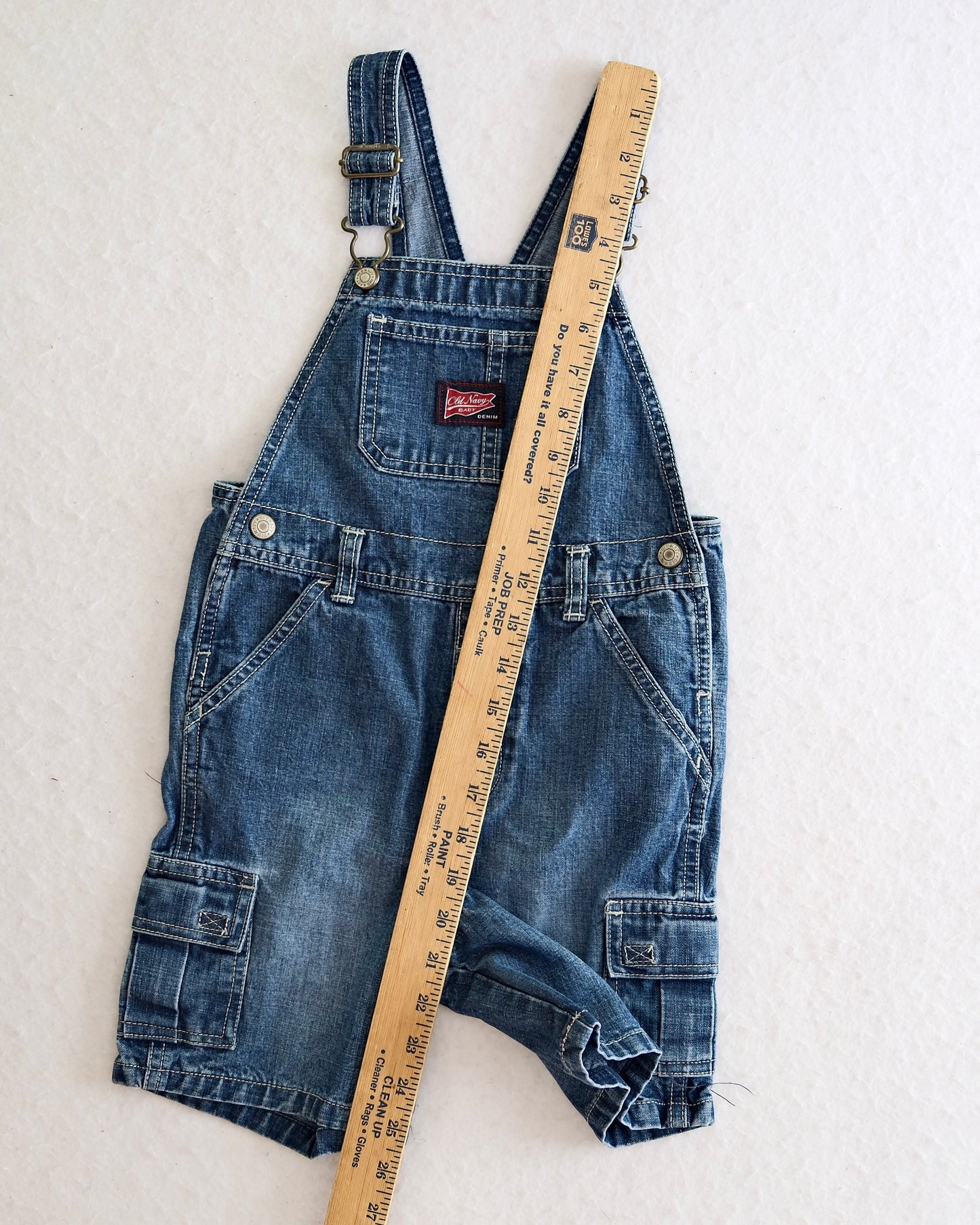 Y2K Old Navy Kids Denim Cargo Short Overalls: Size 5T