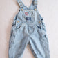 Vintage OshKosh Baby B’Gosh Light Wash Tool Embroidered Denim Overalls: 18m? - Yellow Clover Vintage Kids Clothes