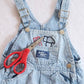 Vintage OshKosh Baby B’Gosh Light Wash Tool Embroidered Denim Overalls: 18m? - Yellow Clover Vintage Kids Clothes