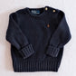 Polo Ralph Lauren Navy Knit Baby Sweater with Shoulder Buttons: 12m - Yellow Clover Vintage Kids Clothes