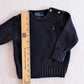 Polo Ralph Lauren Navy Knit Baby Sweater with Shoulder Buttons: 12m - Yellow Clover Vintage Kids Clothes