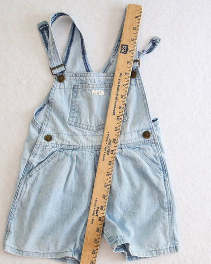 Vintage Guess Light Wash Denim Short Overalls: Size 6X