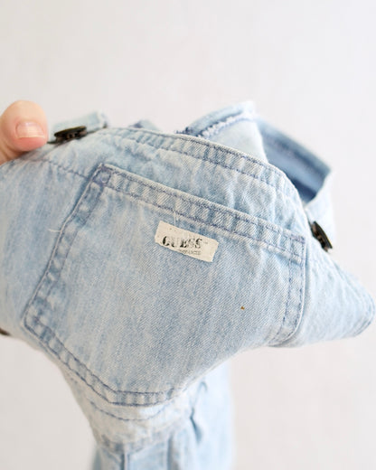 Vintage Guess Light Wash Denim Short Overalls: Size 6X