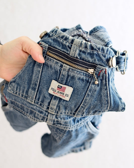 Vintage Polo Jeans Co. Ralph Lauren Baby Denim Short Overalls: Size 12-18 Months