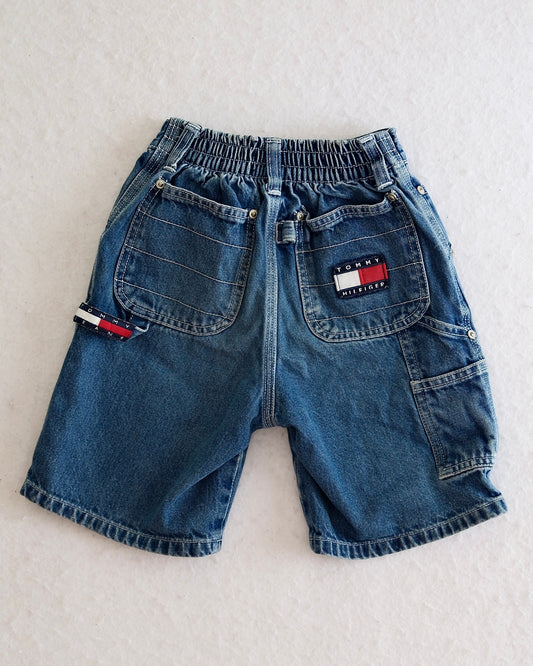 Vintage Tommy Hilfiger Kids Denim Cargo Shorts: Size 5